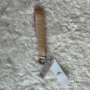 Baggu Pink and Yellow seashell keychain